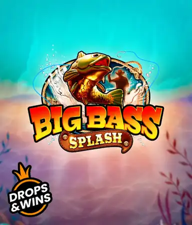 Uma exibição envolvente de o jogo Big Bass Splash slot da Pragmatic Play, apresentando um pescador, grandes baixos e equipamento de pesca.
