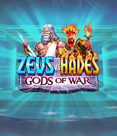 Uma imagem poderosa retratando o slot mitológico Zeus vs Hades online da Pragmatic Play, apresentando o poderoso Zeus, o Hades do submundo e símbolos antigos.